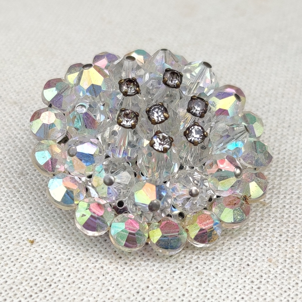 Vintage ab crystal brooch - Picture 8 of 8